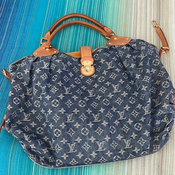 Louis Vuitton | Bags | Louis Vuitton Denim Mahina Xl Blue | Poshmark